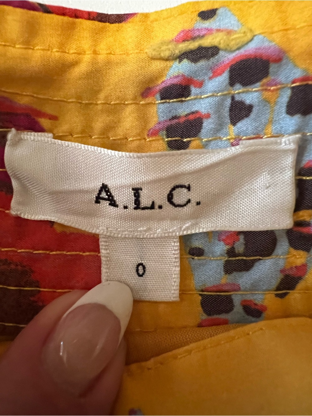 A.L.C. Hampton Yellow Floral Print Poplin Wrap Mini Skirt Sz 0 - Picture 3 of 12
